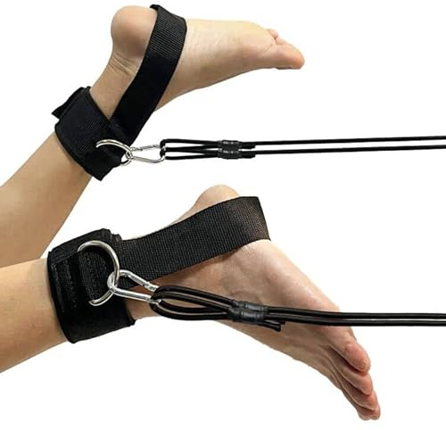 AUXPhome Upgrade Style - Strong Pool Swim Ankle Straps,Stationary Swimmer Swim Lap Swim Training Leash Swim Tether Belt Swim bungees -with Four Bungee Rope, Metal Buckle,Ease of use and Comfortable
