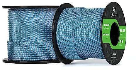 Abma Cord Paracord 100 lbs 2mm 100% Nylon 30M - Blue & Silver Grey