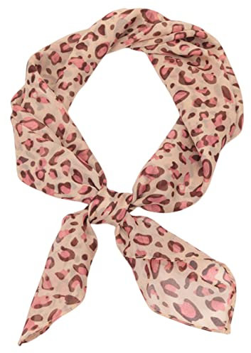 FAIRYGATE Schal Leopardenmuster Damen Chiffon Schal Damen Seidentuch Damen 100% Seide Quadratisch Halstuch Tuch Geschenk DA2708