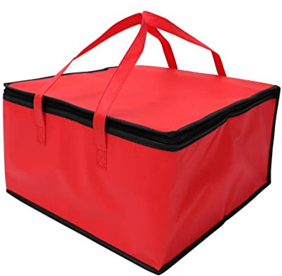 Garneck Borsa per pizza isolata, 35 x 35 cm, pratica borsa per il trasporto alimentare, catering e torte, borsa termica portatile per Take Out e picnic