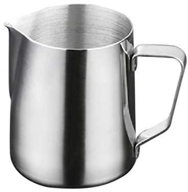 Ounona 1 x Milchaufschäum-Kanne aus Edelstahl, für Latte, Cappuccino, Kaffee, silberfarben, 1000 ml