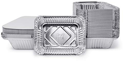 (120 Pack) Premium 1.5-LB Takeout Pans with Lids l Medium 7 x 5 x 2 l Heavy Duty Disposable Aluminum Foil for Catering Party Meal Prep Freezer Drip Pans BBQ Potluck Holidays
