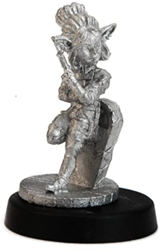 Stonehaven Miniatures Female Gnome Rogue Miniature Figure, 100% Pewter Metal - 24mm Tall - (for 28mm Scale Table Top War Games) - Made in USA