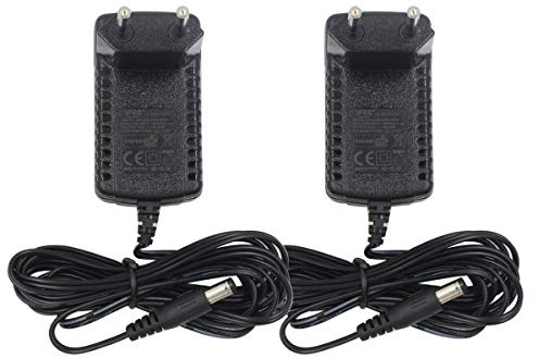 Security-01 2er Pack DC 9V 1A Netzteiladapter, Stecker 5,5 mm x 2,1 mm, mittig positiv