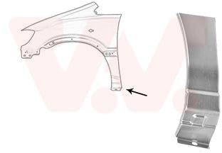 VAN WEZEL Kotflügel, Silber, Metall, Auto, Vorne links, unten
