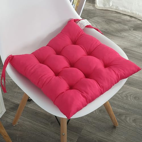 Set di 4 cuscini antiscivolo per sedia in poliestere con clip per interni, 40 x 40 cm, colore: blu nebbia