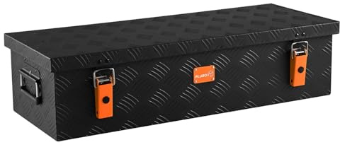 alubox Werkzeugkiste Riffelblech ABX-RL48B Aluminium 1,5mm Werkzeugkiste leicht und robust 48 Liter - schwarz lackiert