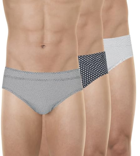 Lot de 3 Slips Homme Taille Basse - Jersey 100% Coton Peigné - Avants Doublés - Label Oeko-TEX® Standard 100 - Maintien Supérieur, Grand Confort, Gris/Noir, XXL