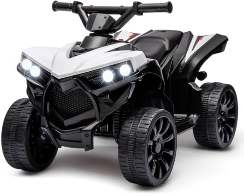 Garvee Quad Électrique Enfant, Voiture Électrique pour Enfants avec LED Et Musique,1.5-3 km/h, Klaxon, ATV pour Enfants 3+