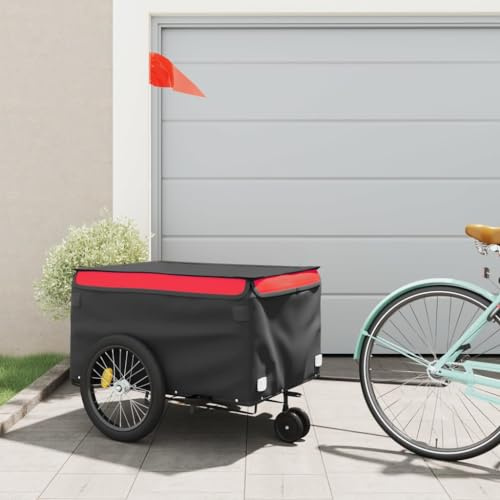 Generico Rimorchio da Bici Nero e Rosso 45 kg in Ferro,Articoli Sportivi,Ricreazione all'aperto,Ciclismo,Accessori per Biciclette,Rimorchi per bicicletta-94111