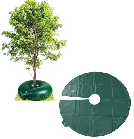 Sacca per irrigazione per alberi, Anello per irrigazione per alberi da 10 galloni Sacca per irrigazione a goccia a rilascio lento Sacca per acqua riutilizzabile per piantare (Verde)