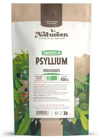 Psyllium Bio Blond 500 gr - (Téguments) - 99% de pureté - Riche en Fibre