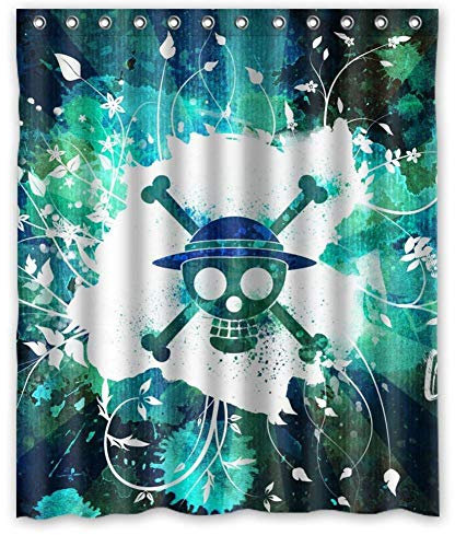 None brand Cooler Anime One Piece wasserdichter Duschvorhang aus Polyester-180 cm x 240 cm