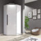 Furneo Modern White High Gloss & Matt Corner Wardrobe Bedroom Closet Sotrage With LED Light Clifton 14