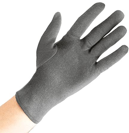 Guantes de algodón blanco, guantes hidratantes, guantes de hilo hechos de 100% algodón para su protección cuando tenga la piel seca, 2 pares XS