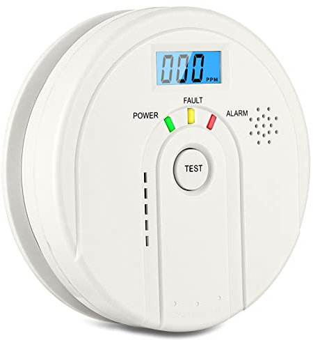 HOMELYLIFE Kohlenmonoxid Melder 85 dB, CO Melder mit LCD Anzeige, EN 50291 Kohlenmonoxid Warnmelder mit Kohlenmonoxidsensor Batteriebetrieb (3 AA-Batterien Nicht Inbegriffen)