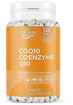 Ubiquinone Coenzyme Q10 300mg Capsules - 4 Months Supply - Naturally Fermented High Absorption Coq 10, High Strength Vegan-Friendly COQ10 Capsules