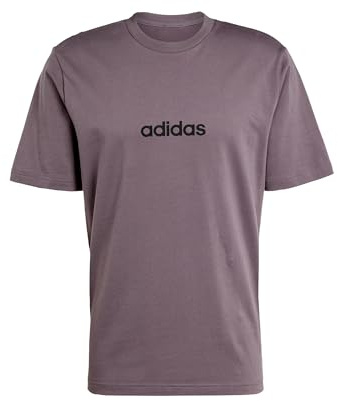 adidas Men's Essentials Linear Single Jersey TEE, Grey strata/Black, M