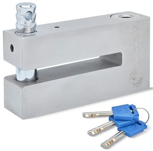 Magmaus® MBL04 Waterproof Disc Lock - 10mm Pin, Stainless Steel Ergonomic Design | High Security Motorcycles Locks, Motorbike Theft Protection with Reminder Cable for Motorcycle, Scooter, E-Bike