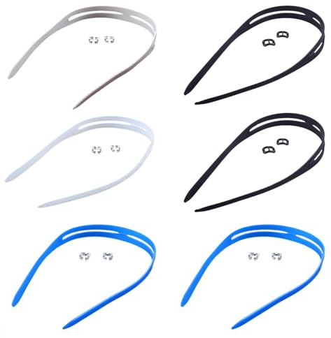 Nereds 6pcs Goggle Strap Replacement Diving Goggle Strap Silicone Swimming Head Band for Kids Adults Diving Swimming Snorkeling, Random Color
