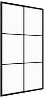 Vente-unique - Paroi de douche à l'italienne sérigraphiée - Noir mat - 120 x 200 cm - VENTANITA