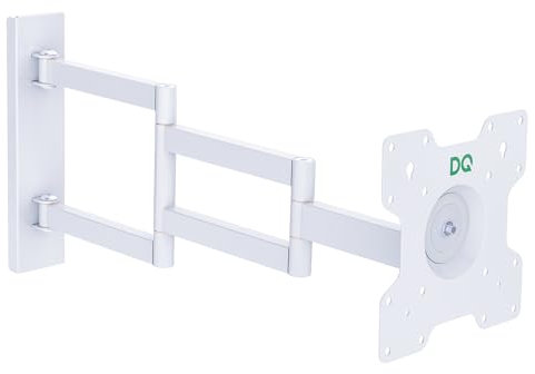 DQ WALL SUPPORT Rotate XL 70 cm Blanc Support TV Mural, Long Bras pivotant Distance au Mur jusqu'à 70 cm, allonger, pivoter, Incliner, Tourner, TV env. 27-55 Pouces - 25 kg, jusqu'à VESA 200x200mm