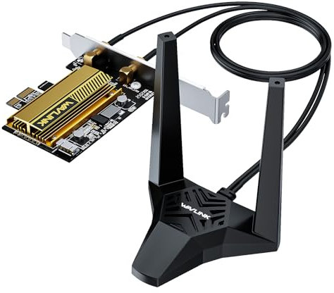 AX5400 WiFi 6E WLAN PCIe Karte für pc mit Bluetooth 5.3, WAVLINK 5378 Mbit/s Tri Band WiFi 6E PCIe WLAN Karte, Intel WiFi 6E-Chip, WPA3, Magnetfußantennen für Windows 11/10 (64 Bit) Desktop-PC