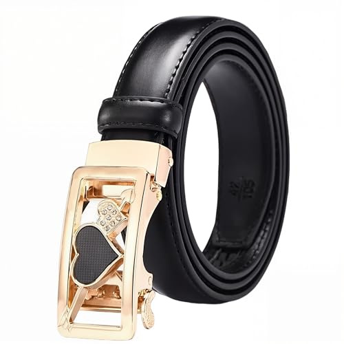 EIHI 105cm Ceinture à boucle automatique ceinture en cuir réglable boucle automatique ceinture vêtements ceinture décorative