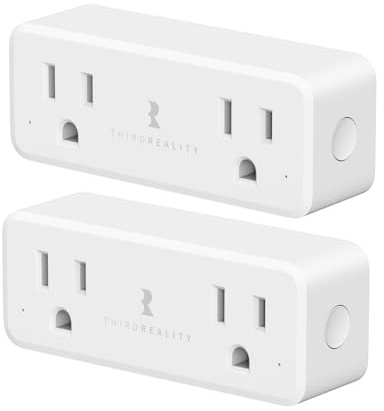 THIRDREALITY Smart Dual Plug 2 Pack, Zigbee 2-in-1 Smart Outlet with Independent Control and Power Monitoring, Zigbee Repeater, Compatible with Home Assistant(ZHA/Z2M), SmartThings, Homey