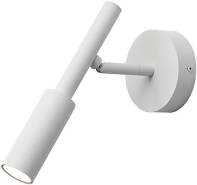Applique da Parete a LED, Luce per Interni con Interruttore, Girevole a 350°, faretto da Lettura da 7 W, lampade da Incasso per Bagno, Camera da Letto, Soggiorno, Studio - Bianco