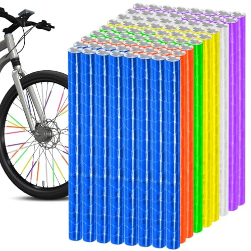 ZUPAPJO 72 Pezzi Riflettori per Raggi di Bicicletta, Riflettori per Raggi Colorati, visibilità a 360°, 6 Colori, Adatti per Guida Notturna e Tutti i Tipi di Biciclette, Facili da Montare