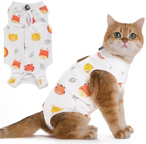 Body Post Operatorio Gatto Femmina,Tutina Gatto Post Operatoria,Gilet per Gatti dopo l'intervento Chirurgico,Tuta Gatto Post Intervento,per Gatto Dopo Chirurgia Gattino Sterilizzazione(Stile A, M)