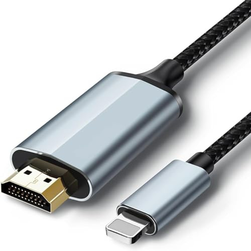 KQLHLHDYZ Adattatore per cavo HDMI per i-Phone to TV, 1080P Light-ning to Digital AV Adapter Sync Screen Connector for i-Phone to TV Projector Monitor