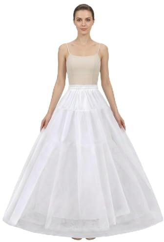 Bellabon Abito Sposa Sottoveste Gonna, Sottoveste Abito da Sposa da Donna, 3 Cerchio Crinolina Cerchi Sottogonna, Sottogonna da Donna a 3 Cerchi, Crinolina per Nozze, Bianca