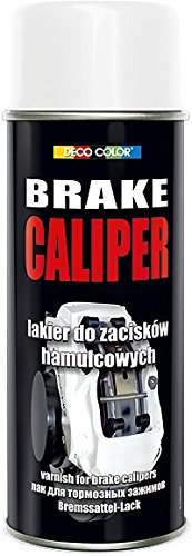 DECO COLOR BRAKE CALIPER DRUM SPRAY PAINT HIGH GLOSS MOTO CAR SPORT TUNING (white)