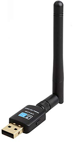 Wifi-adapter Surenhap Wlan-stick 600 Mbit/s, dubbla band (2,4 G/150 Mbps 5 G/433 Mbps) trådlös USB WLAN-adapter dator wifi med antennuttag och avtagbar antenn, för PC/laptop/bärbar dator