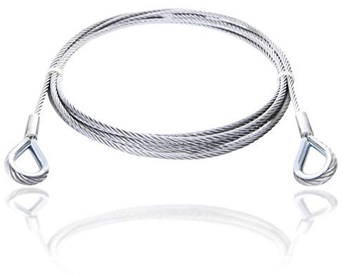 Drahtseile24 Cable de alambre con guardacabos, cable de acero con guardacabos, cuerda de top, cable de acero con ojales, galvanizado, diámetro de 10 mm/1000 kg de carga útil, 4 m