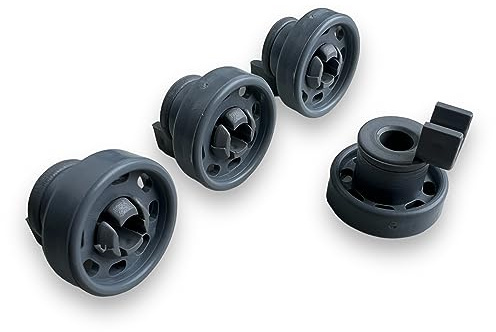 DL-pro 4x Korbrolle Oberkorb passend für Bosch Siemens Neff AEG Bauknecht Whirlpool Ikea 424717 für oberen Geschirrskorb Geschirrspüler Spülmaschine