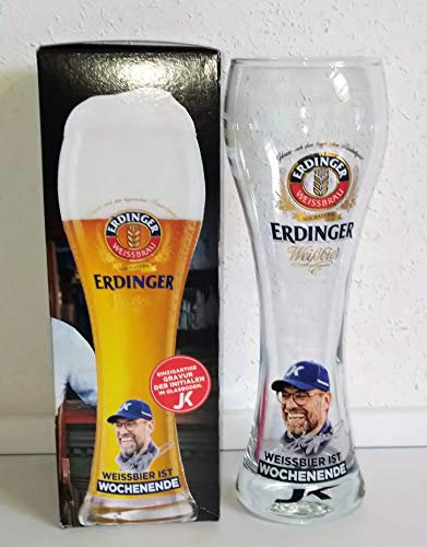 Erdinger/Gläser/Weißbierglas/Fanglas mit Gravur / 1 x 0,5 Liter/Weizenbierglas/Jürgen Klopp/Basecap/Bierglas/Action/Kik