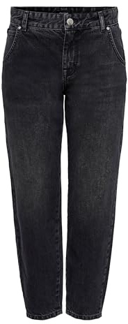 ONLY Womens Onltroy Life Hw Carrot ANK Dot610 Noos Jeans, Black Denim, S/34