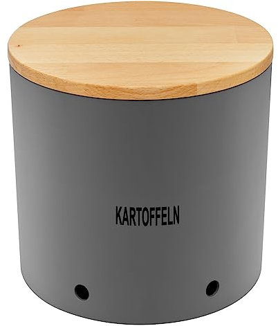 Magu Natur-Design Kartoffeltopf Anthrazit aus einem Polymer aus natürlichen Materialien Kartoffelbehälter Vorratsbehälter
