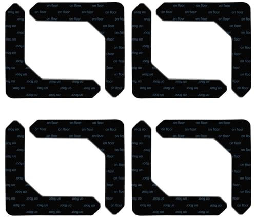 TopHomer 8 Pack Rug Tape Grippers, Non Slip Area Rug Pads Black Carpet Corner Sticker for Wooden/Tile/Concrete/Marble Floors, L-shaped
