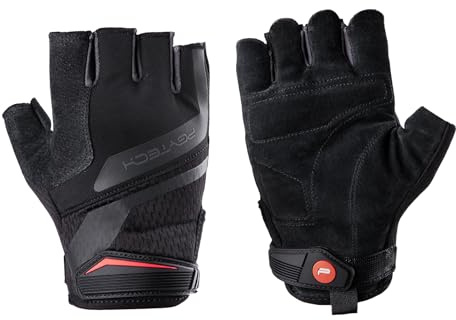 PGYTECH Guanti senza dita per uomini/donne, guanto antiscivolo in vera pelle per esercizi durevoli, guanti a mezze dita traspiranti in rete per fotografia/ciclismo/allenamento/palestra/all'aperto (M)