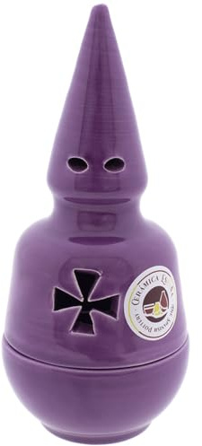 CERÁMICA ESPAÑA | Incensario nazareno Morado | Incensarios religiosos | Incensarios de Barro | Incensarios Originales | Incensario Semana Santa | 9x9x20 cm