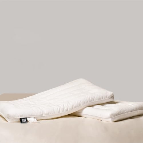 Cuscino Morbido per Dormire in Cotone Soffice Cuscino per Supporto Cervicale Ultra Sottile Basso
