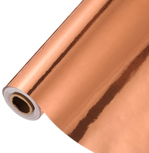 sourcing map Brushed Rose Gold Contact Paper 31.5 x 394 Self-Adhesive Brushed Metal Style Wallpaper Waterproof Peel and Stick Countertops for DIY Kitchen Countertop Cabinet Bathroom