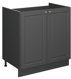 Vicco Armario bajo para Fregadero Fame-Line, Antracita-Oro Landhaus, 80 cm, ET Roble, para Combinar con Otros módulos de la Serie Fame-Line