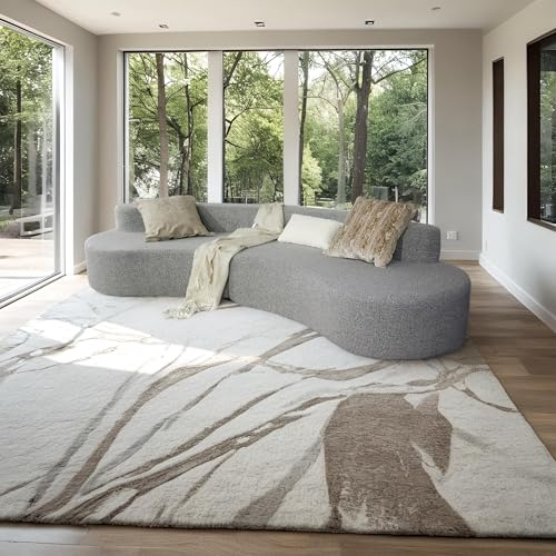 WPHOME YY21 Contemporary Curved Sofa- 3 seater Fabric Upholstered Counch, Stylish Modern Sofa for Living room, Lounge and Reception Compressed packaging for Easy Delivery