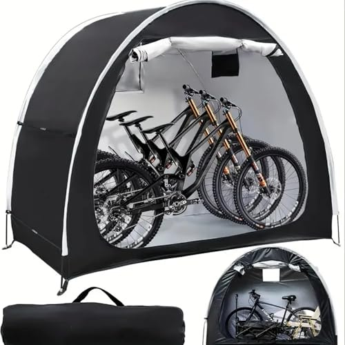 Outdoor Portable Bicycle Storage Tent, 210D Oxford Fabric PU4000 Waterproof Bike Shelter for 2-3 Bicycles, Motorcycle Cover, Garden Tools, Toys, Lawn Mowers