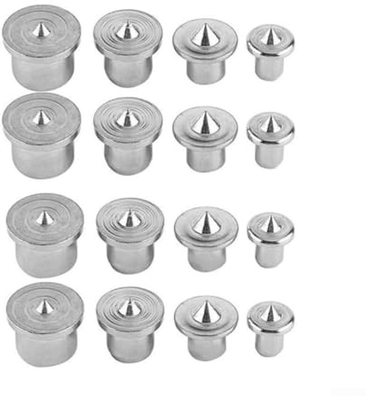 Juego de 16 puntas centrales de clavija de 6 mm, 8 mm, 10 mm, 12 mm, herramienta de alineación de agujeros de acero para un ajuste preciso de juntas de espiga, chapado en cromo